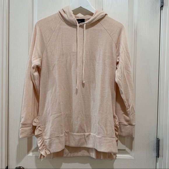 New Anthropologie Fleece Brushed Hoodie Sweatshirt - Picture 4 of 8
